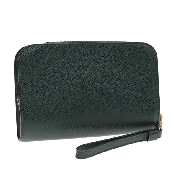 LOUIS VUITTON Taiga Baikal Clutch Bag Epicea - Picture 1 of 16